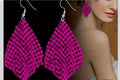 Pink fashionable silver fish hook Tassels Earrings Sequins