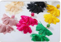 Multi-colored long Fabric Flower Tassels Earrings,Handmade