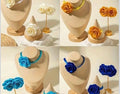 4 pcs French each Elegance Rose Edge Beautiful White Rose, Gold Rose, Gorgeous Blue and Light Blue