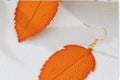 Vibrant Leaf Earrings]Vibrant orange&Green Leaf Earrings