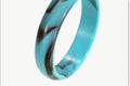 Black and Light Blue Marble Acrylic Round Bracelet- Bright Swirl Design, LightWeight Durable Bracelet