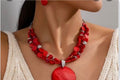 Luxury Shell Double Layer Beaded Necklace Earrings Set for Women-Elegant and Sweet Holiday Birthday Date Dance Banquet Wedding Party Shopping
