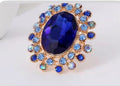 Women’s Elegant Oval Ring-KC Golden Plated Jewelry with Sparkling Accents, Everyday & Party Jewelry Gift for Women,Birthday/ Anniversary/Graduation.