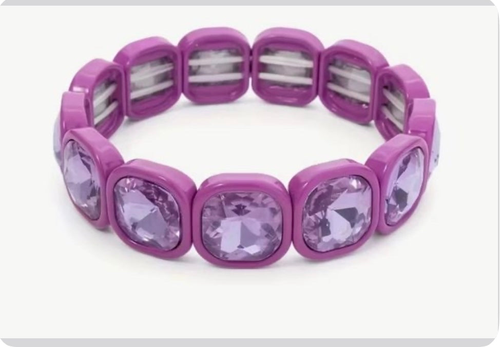 Colored Glass Beaded Elastic Bracelet