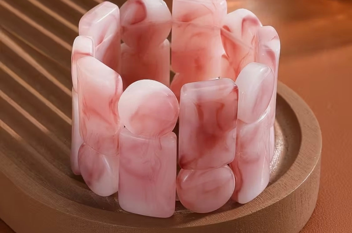 Elegant Pink Marble Bracelet
