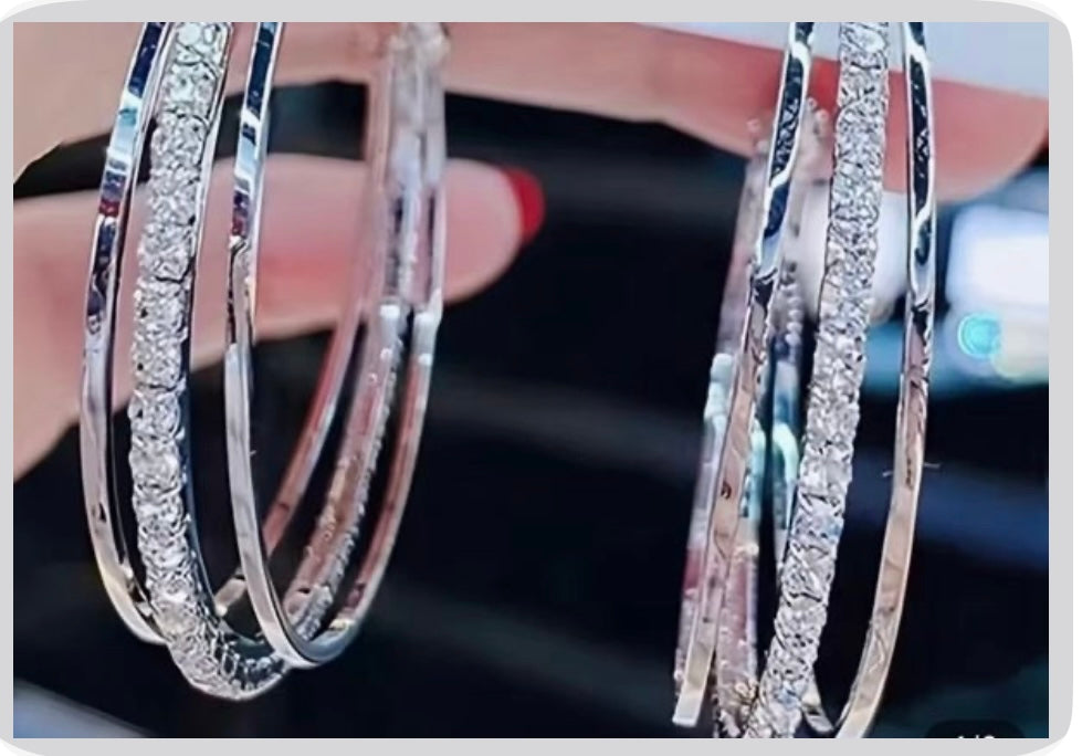 Silver Plated Decorative Earrings-vintage Style