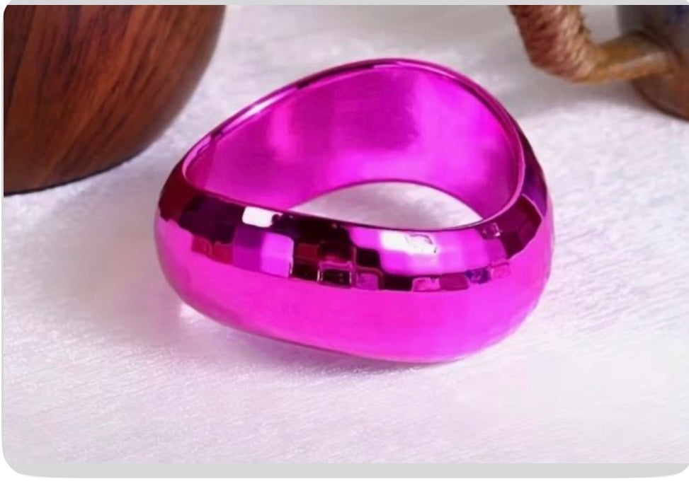 Gorgeous Fuchsia light pink wide band thick curved cuff Bracelet