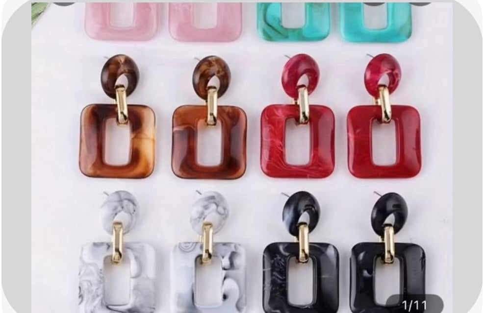 Geometric Square Earrings