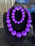 Purple Beaded Necklace and set