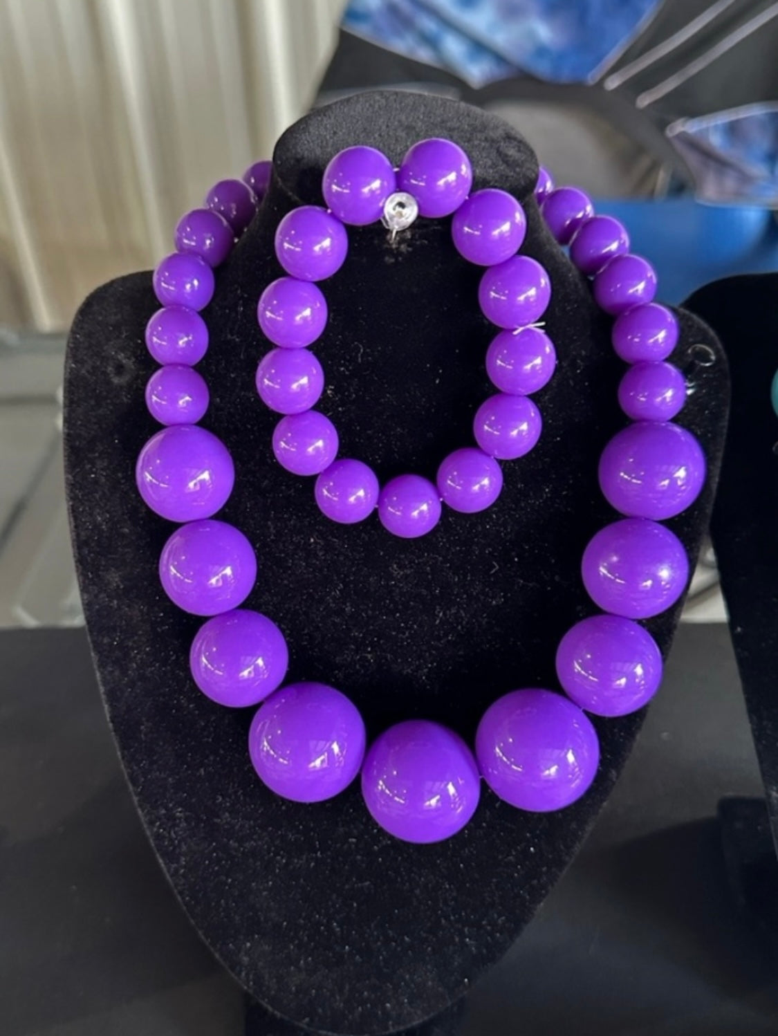 Purple Beaded Necklace and set