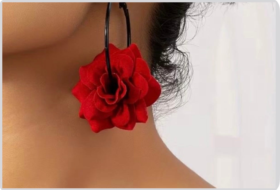 Flower Hoop earrings]pair of Flower Hoop