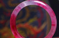 Elegant Natural stone Bangle,ice Type Floating Flower Peach Pink Fashion Bracelet, No Plating,