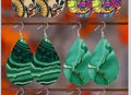 Colorful and Multicolored Faux Leather Tear Drop pendant