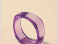 Stylish Transparent Resin Bangle Women wide Thick Big Charm