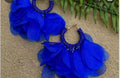 Handmade Gorgeous Blue earrings fashion exaggerated beaded ladies