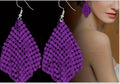 Tassels earrings fish hooks in Sequins long purple