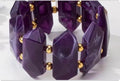 Inspired Bracelet vintage inspired stretch fit Bracelet with vibrant purple & golden Accents