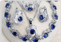 Elegant Jewelry Set]Elegant Blue Stone Cubic Zirconia Jewelry Set