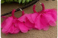 Handmade rice bead fabric tassel earrings